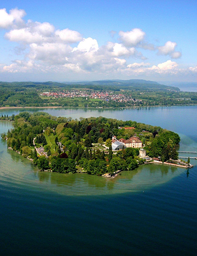 Insel Mainau Luftbild hoch